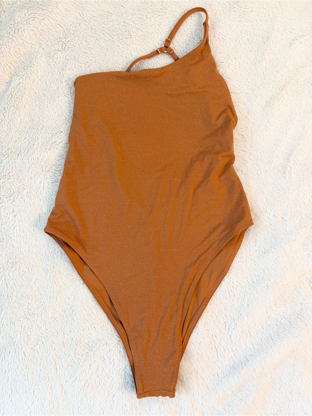 NEW Free People x Toast small One Piece one shoulder gold camel Swimsuit